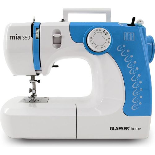 GLAESERhome Nähmaschine mia350 himmelblau | Anfänger Nähmaschine