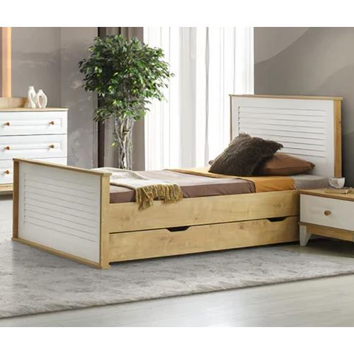 Bettrahmen Kinderbett Bett Kinderzimmer Kinderzimmermöbel Weiß Braun