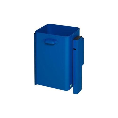 Mülleimer - Wand- oder Rohrbefestigung - 40 l - 550 x 410 x 330 mm (HxBxT) - enzianblau