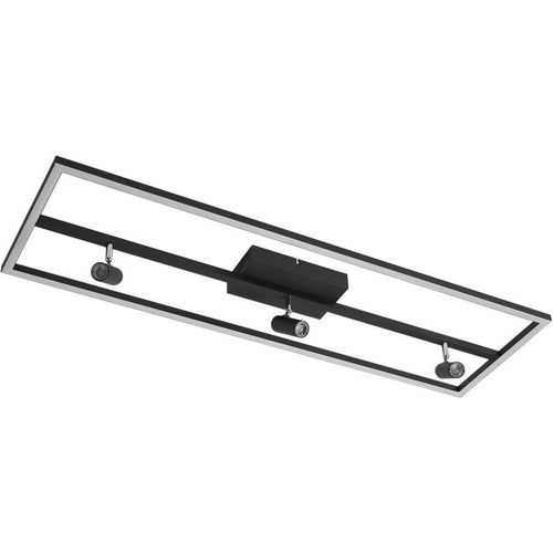 Lucande LED-Deckenleuchte Yvor, 99,5 cm, schwarz, schwenkbar