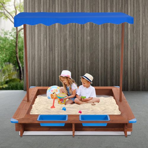 Holzsandkasten mit Abdeckung, Kindersandkasten, Sandkästen für den Garten, Sandkasten