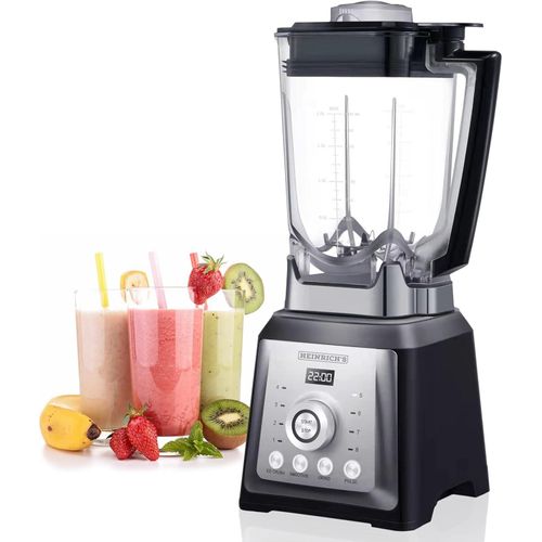 HEINRICHS Mixer, Standmixer, Hochleistungsmixer mit 32000 U/min und 2000W Motor + 4Programme, Blender-8 Edelstahlklingel, BPA-Frei, Smoothie Maker, 2L