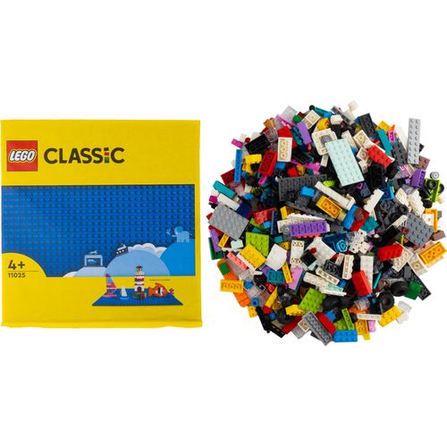 LEGO® City Mega-Bauspaß 1000 bunte Bausteine, Sondersteine + 1 blaue Platte - NEU! Teile 1000x