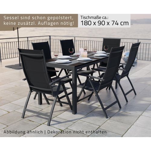 Alu Gartensitzgruppe 7tlg. Gartenmöbel Set Gartenset Sitzgruppe Essgruppe