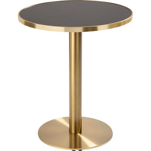 Runder Esstisch 60 cm, schwarz/goldene Platte und goldene Beine - Oviala Montmartre