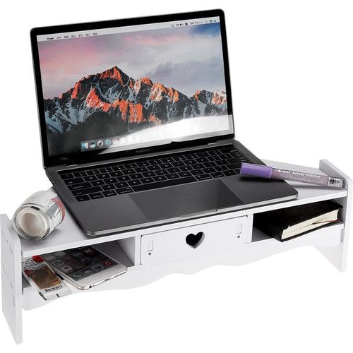 Computer Monitor Riser Laptop PC Stand Home Bürotisch Speicher Organizer Regal
