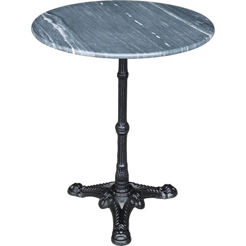 Tisch - Grau - Ø60x73 cm - Gusseisen - Marmorplatte