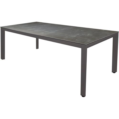 Tisch - 220x100x74 cm - Aluminium - Glasierte Keramik