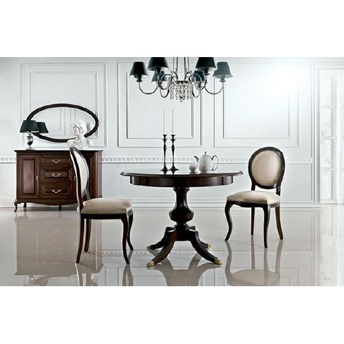 Klassischer Tisch mit 2 Stühlen Royal Stühle Tische Rundtisch Holztisch - Verona