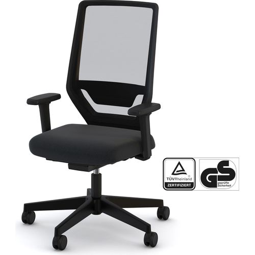 ASSMANN Bürostuhl Streamo mit Netzrücken Schwarz,