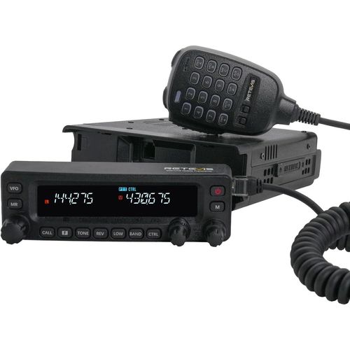 Retevis MA1 Amateurfunkgerät, 50W Amateurfunk Transceiver mit Abnehmbarem Bedienfeld, Cross Band Repeater, 2m/70cm/FM/AM, 800 Kanäle