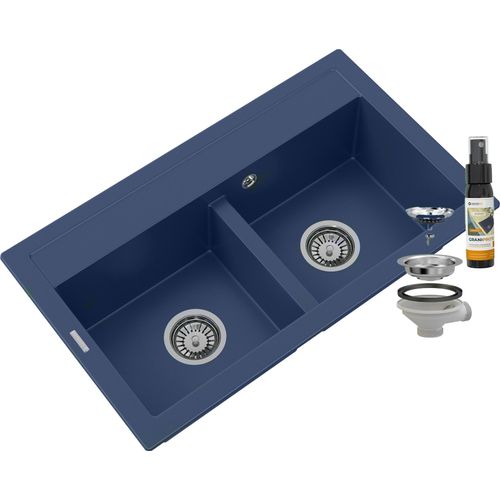 Granitan | Granitspüle DUET - Granatblau - Zweischalig - Hochwertig und Elegant