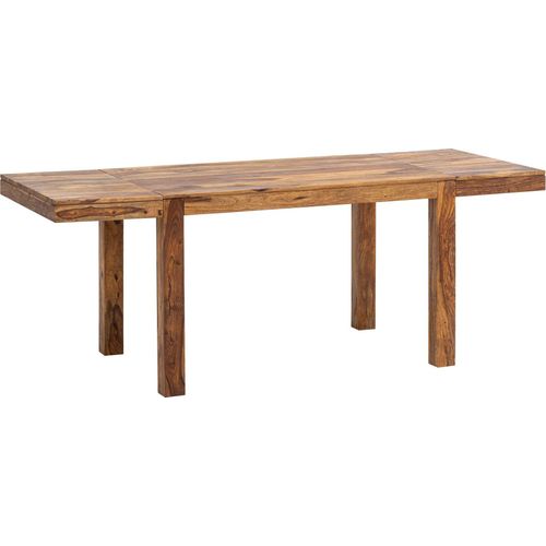 Esszimmertisch 120 - 200 cm Sheesham Massivholz Zeitlos, Küchentisch Verlängerbar, Speisetisch Groß Rechteckig Schlicht, Holztisch Esszimmer
