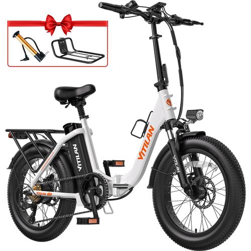 20*3.0 zoll E-Bike Klappräder Faltrad Elektrofahrrad E-BIEK 13AH Fatbike ,Elektrofahrrad City Pedelec Elektrofahrrad mit App für Erwachsene 150 -195cm