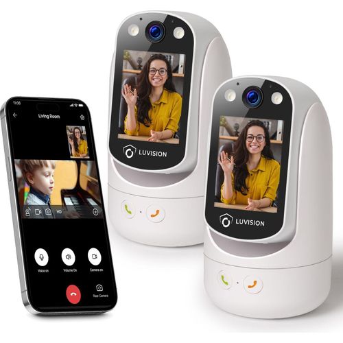 LUVISION 2er Set PTZ Gegensprechkamera Video Anruf Kamera Telefonkamera WLAN Überwachungskamera Senioren Baby Autotracking
