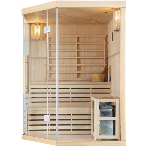 Sauna TALLINN für 3 Personen, HEMLOCK, 150x150x200 cm, 6 kW Ofenleistung