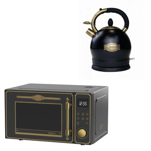 Kaiser Empire M 2530 Em Retro Mikrowelle 25L Mikrowellenherd mit Heißluft Grill 25 Funktionen+Wasserkocher WK 2000 Em