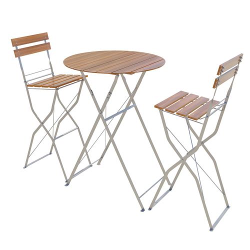 Biergarten Set Biergartengarnitur Biergartenmöbel Hocker Tresenhocker Tisch 3tlg.