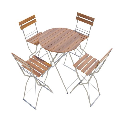 Biergarten Set Biergartengarnitur Biergartenmöbel Hocker Tresenhocker Tisch 5tlg.