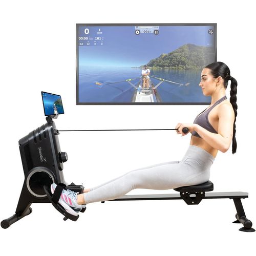 Skandika Rudergerät Oxford Pro | Magnetbremssystem, Bluetooth, Indoor Rudersportgerät mit App, 8 Widerstandsstufen, bis 120 kg | Rudergerät