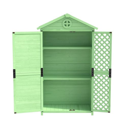 Gerätehaus Outdoor Holz Geräteschrank Verblassungsfrei Wetterfest Geräteschuppen für Garten Terrasse Grün