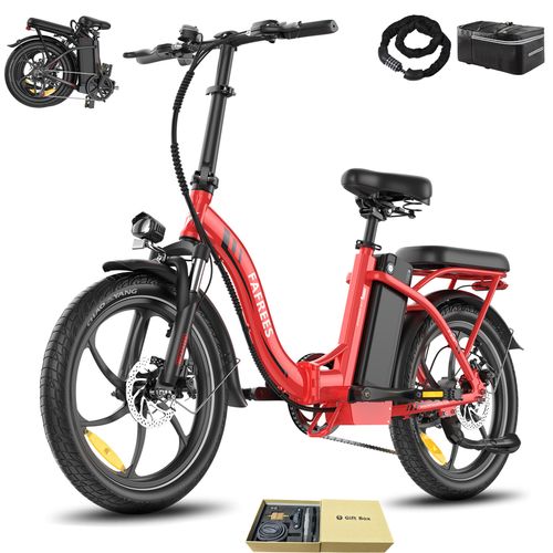 E-Bike Rostfreie Aluminiumlegierung 20 Zoll 36 V 20 Ah 720 Wh bis zu 110 - 150 km Wasserdicht IP54 mit 7 Gang, Rot