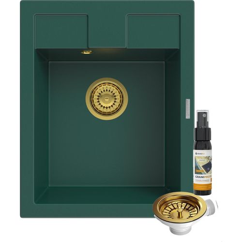 Granitan | Granitspüle BEST - Einbau - Flaschengrün - Einwandfrei - Langlebig und Funktional