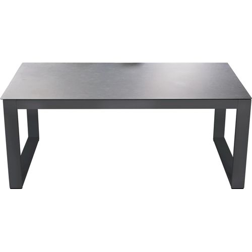 Loungetisch - 130x75 cm - Aluminium - Keramikglas