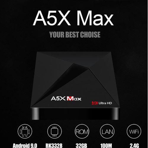 A5X MAX TV Box 4GB DDR3 SDRAM 32GB Flash RK3318 Quad-Core für Android 9.0 4K HD H.265 2.4G WiFi Medien Player Europäische Vorschriften