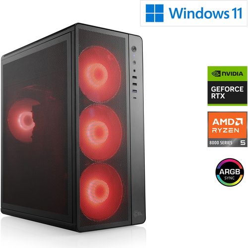 Gaming PC, AMD Ryzen 5 8400F, 4200 MHz, GeForce RTX 5060 Ti, 16 GB DDR5 RAM, 1000 GB M.2 SSD, Windows 11 Home, USB 3.2 | M12060H