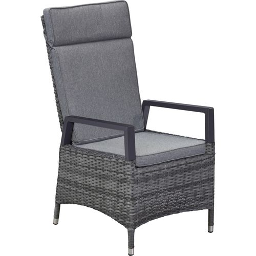 2er Set LC Garden Keramo-Vivera Positionsstuhl Aluminium / Anthrazit