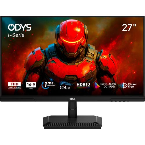 ODYS i27-F-144 Gaming Monitor, 27 Zoll, 144 Hz, 1ms, Adaptive Sync, HDR10