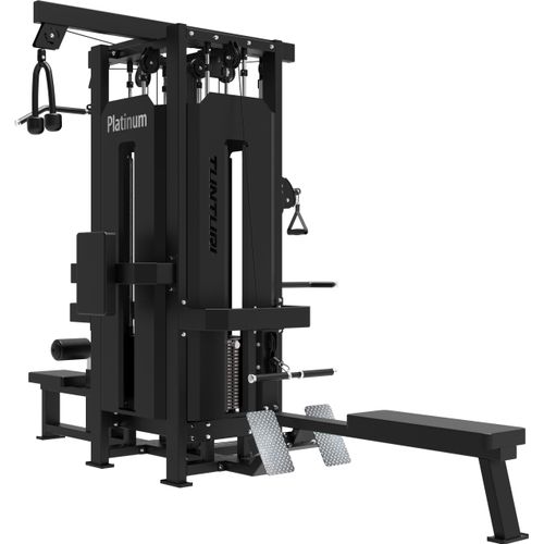 Tunturi Platinum Multi Station Kraftstation – Homegym für 4 Übungen – Latzug – Rudern sitzend – Dips – Trizepsdrücken – V-Serie