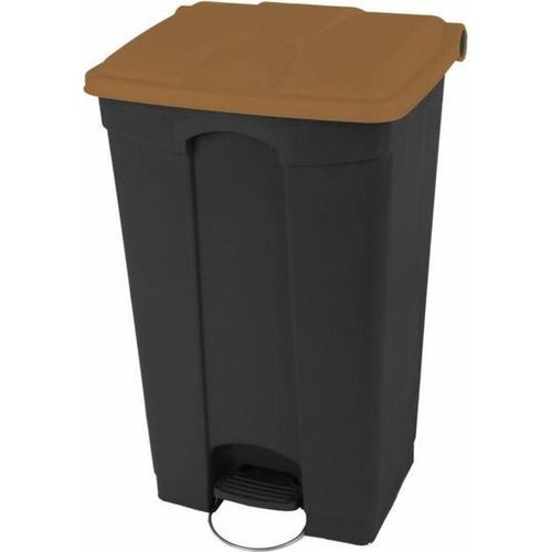 Treteimer fürAbfall JVD aus 70% recyceltem Kunststoff, entspricht HACCP-Vorschriften, schwarz, Inhalt:90L