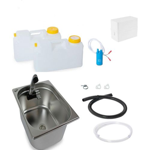 Camping Spüle Technikset Waschbecken Bausatz Spülbecken Wohnmobil T5 T6 Batter