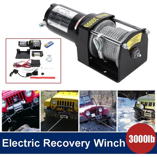 3000lbs Elektrische Seilwinde 12V Kabel-Fernbedienung für LKW SUV ATV Schleppboot Anhänger