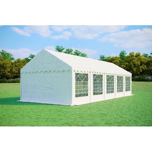 Partyzelt 4x10m - PVC Premium Fireproof - Weiß