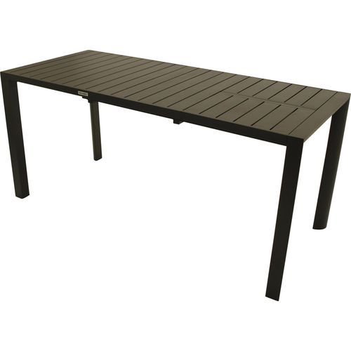 TPFGarden AUSZIEHTISCH Backnell - Garten-Esstisch mit seitlicher Butterfly-Verlängerung, Aluminium dunkelgrau, Justierbare Füsse. BxTxH: 70x117/162x75 cm