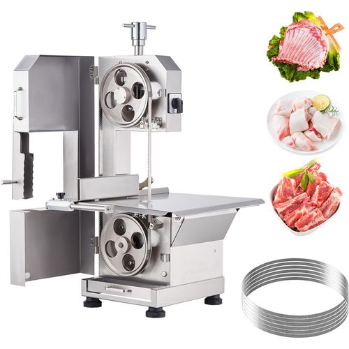 SucceBuy Kommerzielle elektrische Fleischbandsäge, 2200 W, Knochensägemaschine aus Edelstahl, Hochleistungsmaschine, für Metzger und Fleischverarbeitung