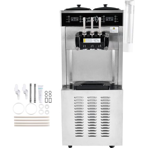 SucceBuy Kommerzielle Eismaschine, zwei Kompressoren für eine schnelle Produktion von bis zu 34–44 l pro Stunde. 1850 W, 3 Geschmacksrichtungen