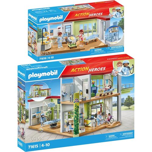 PLAYMOBIL 2er Set Modernes Krankenhaus + Entbindungsstation