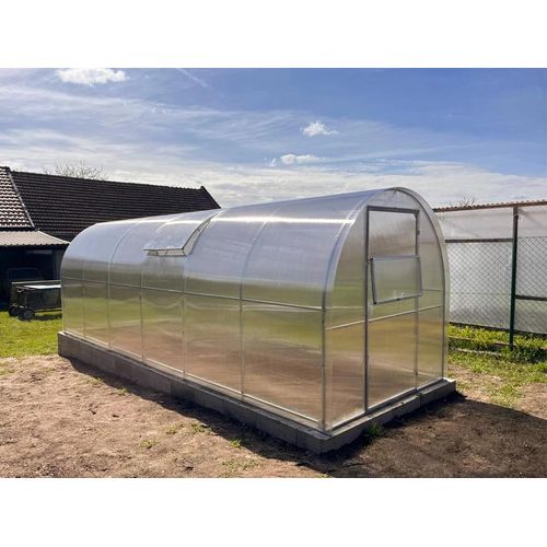 Garten Dream Polycarbonat-Gewächshaus "MINI" 2x8m aus Stahl, mit 4mm Polycarbonat