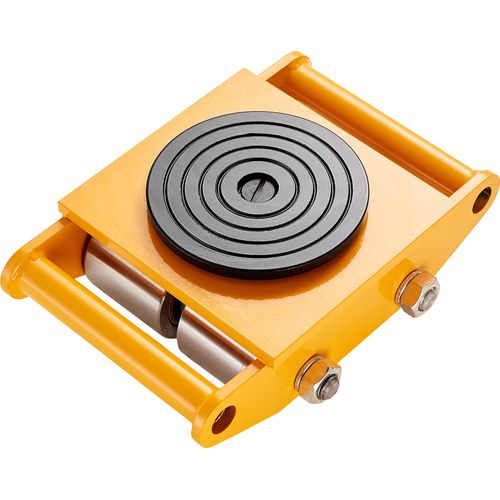 SucceBuy 4-teiliges Maschinen-Rollwagenset, 12 t Tragkraft, Transporter Kohlenstoffstahl mit 360°-Rädern, Transport von Industrieausrüstung für Lager und Fabrik