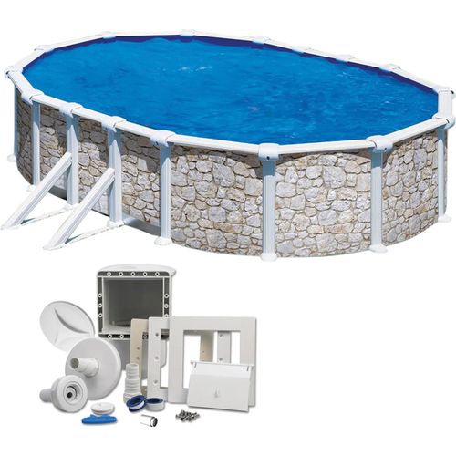 Summer Fun Premium Ovalpool-Set Steinoptik 5,00 x 3,00 x 1,20 m