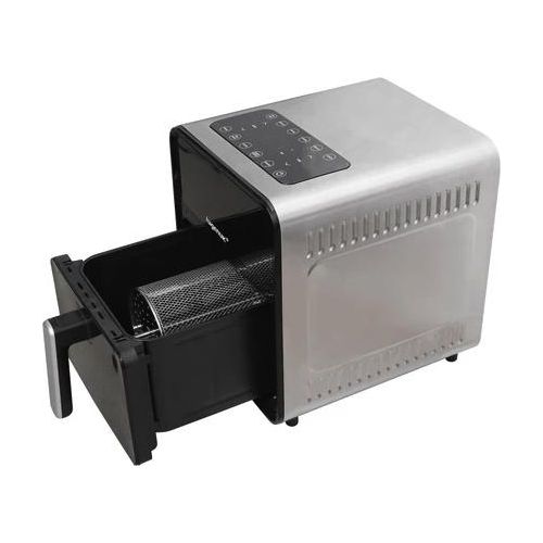 Hagenuk Heißluftfritteuse mit Rotisserie 8L 1650W Edelstahl-Drehkorb