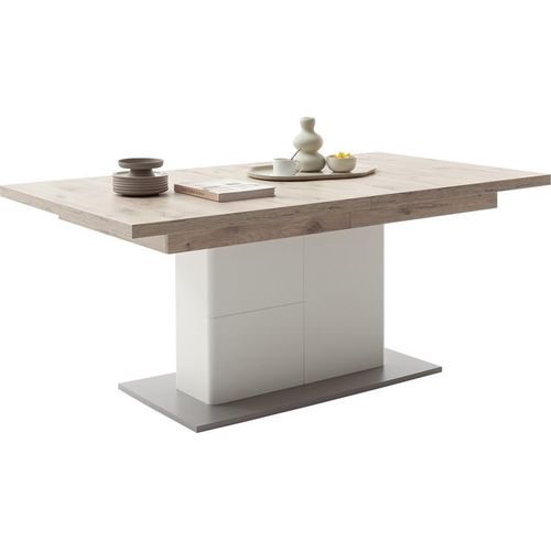 Esstisch Palermo | 180(280)x100 | ausziebar | Soft white / Viking Oak