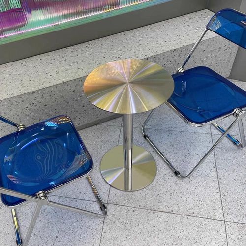 Gewerbetisch, Gastronomietisch, Kaffeetisch, Cafétisch, Loungetisch, Esstisch, Restauranttisch, Edelstahl Runder Tisch 60x75cm BXG-BY60