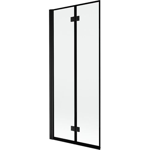 Mexen Mist Badewannenfaltwand 2-flügelig links 80 x 150 cm, schwarzer Rahmen, schwarz - 8A9-080-002-70-70-L