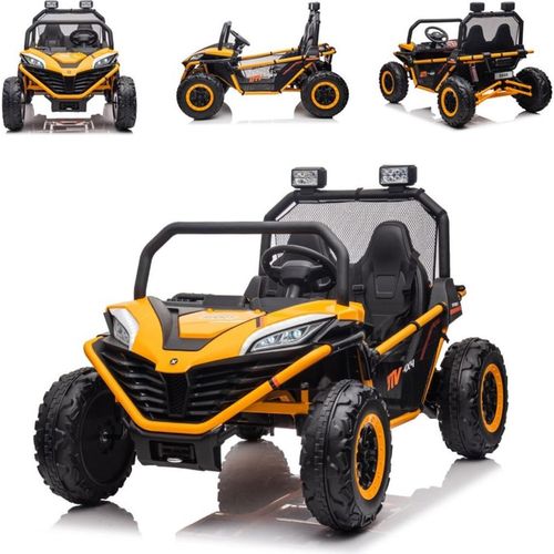Chipolino Kinder Elektrofahrzeug Explorer Doppelsitzer Offroad LED Hupe MP3 USB gelb