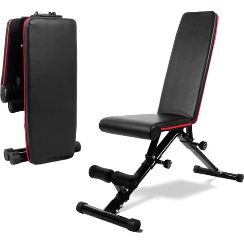 Hantelbank klappbar, multifunktional einsetzbar, mit Fußstützen für extra Halt, Belastbarkeit bis 150 kg